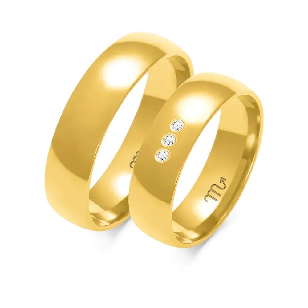Złote obrączki z brylantami A-107