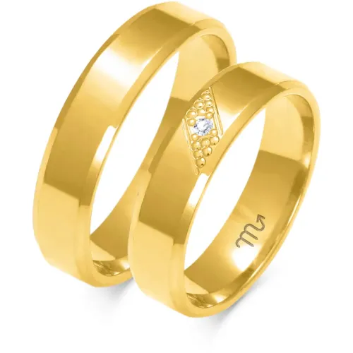 Złote obrączki z brylantem A-149