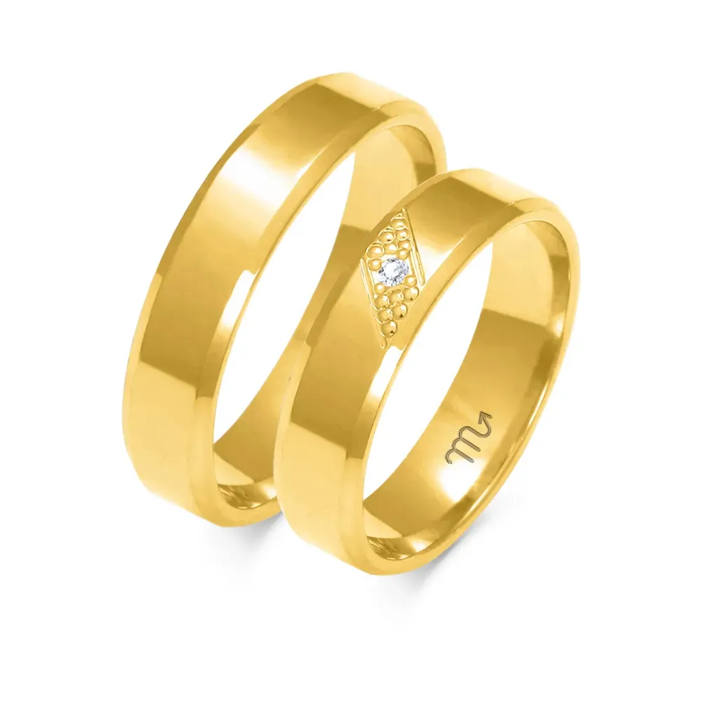 Złote obrączki z brylantem A-149