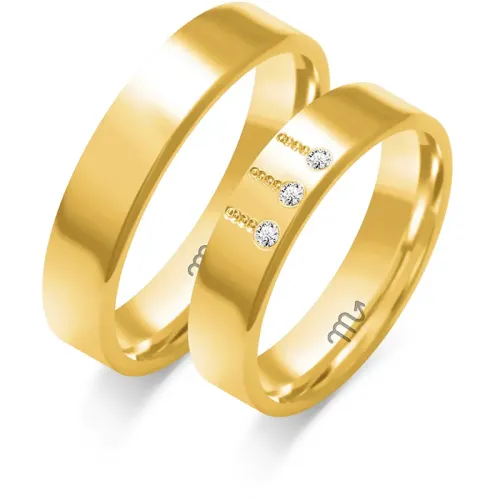 Złote obrączki z brylantami B-113