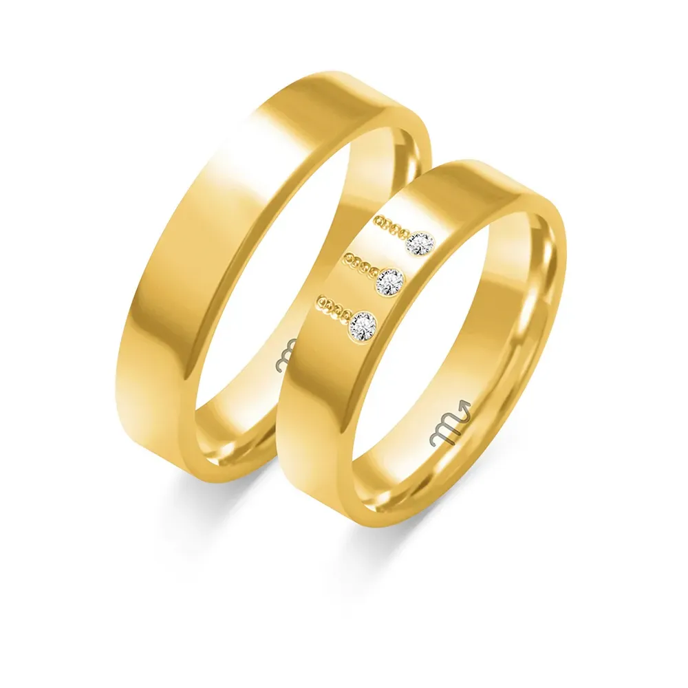 Złote obrączki z brylantami B-113