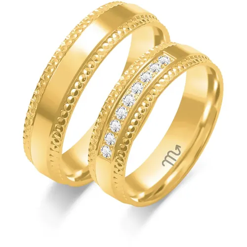 Złote obrączki z brylantami B-115