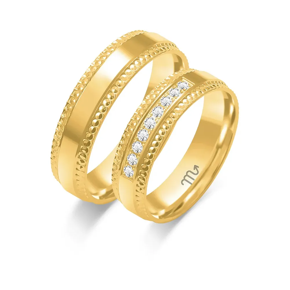 Złote obrączki z brylantami B-115