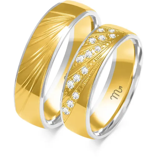 Złote obrączki z brylantami B-209