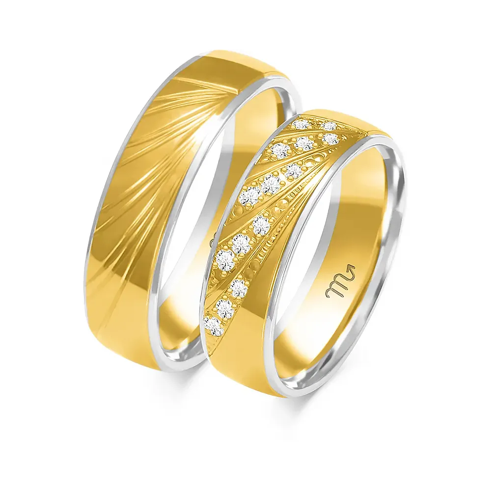 Złote obrączki z brylantami B-209