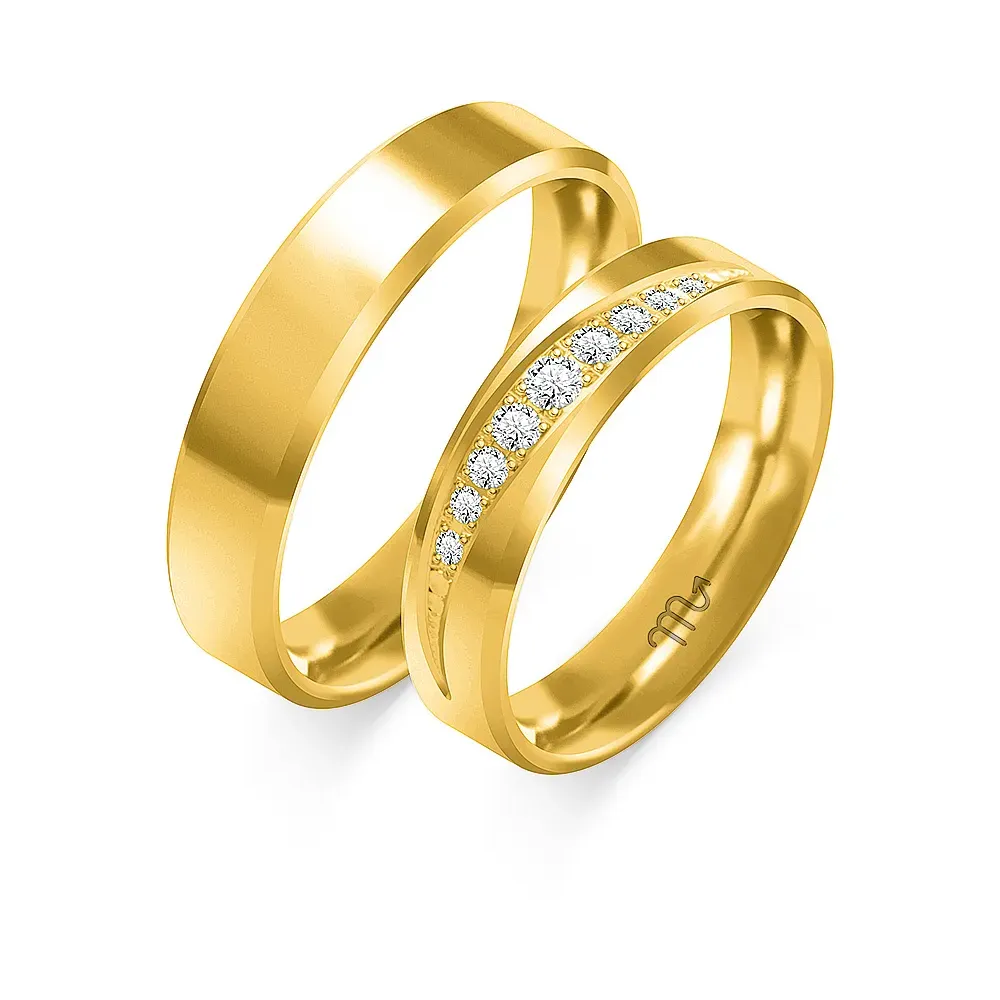 Złote obrączki z brylantami C-103