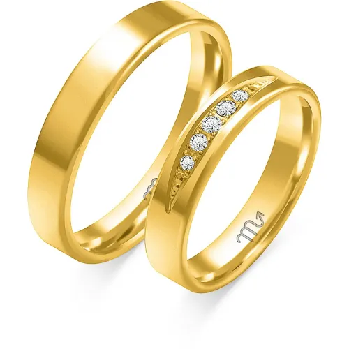 Złote obrączki z brylantami C-106