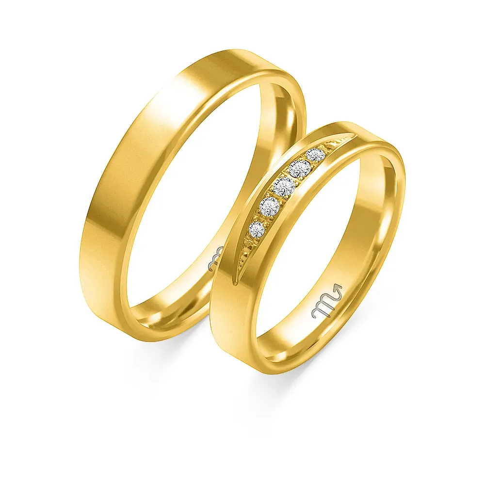 Złote obrączki z brylantami C-106