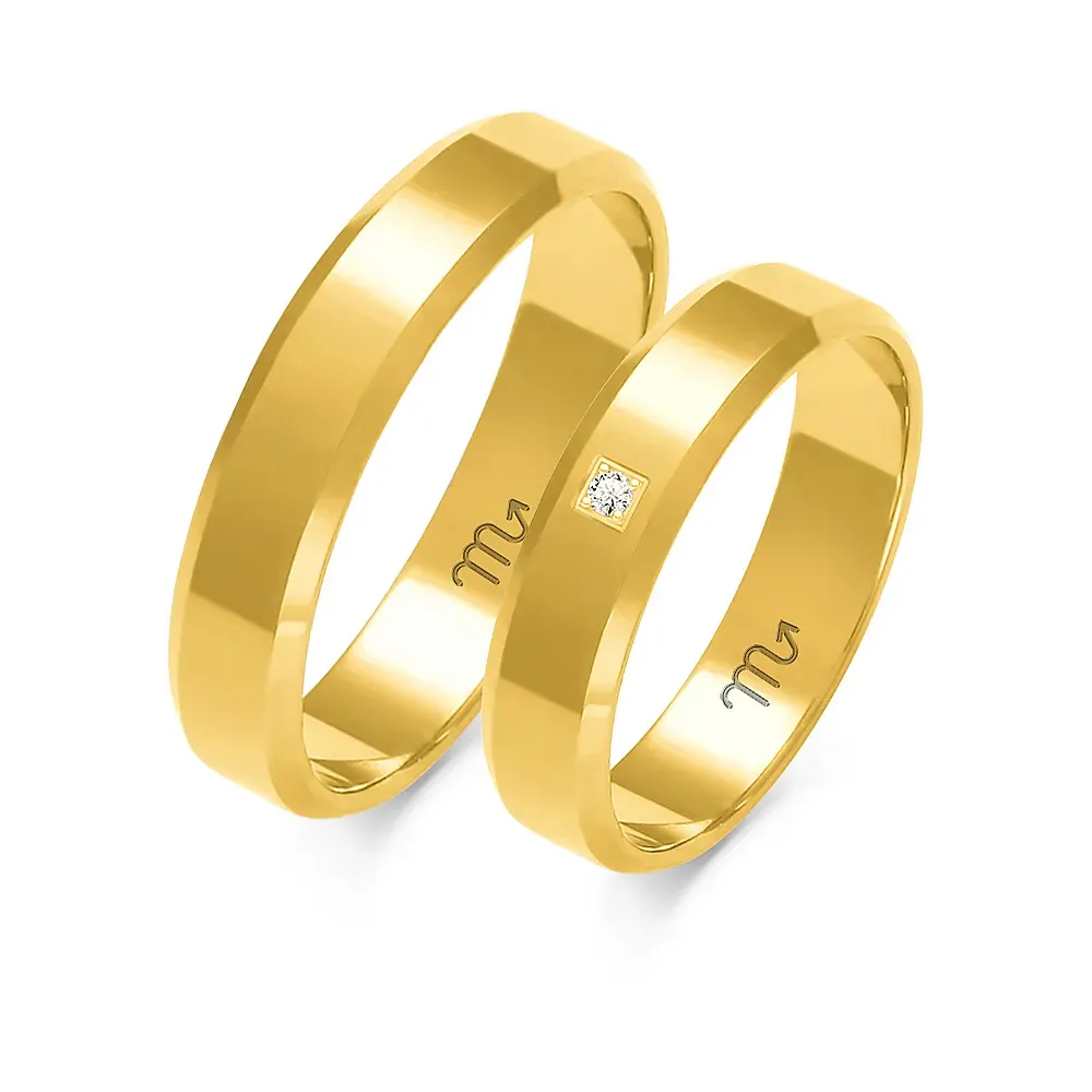 Złote obrączki z brylantem A-116