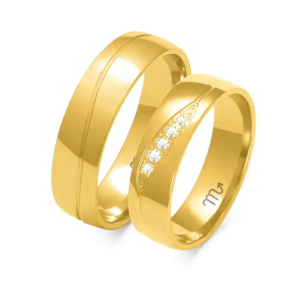 Złote obrączki z brylantami A-126