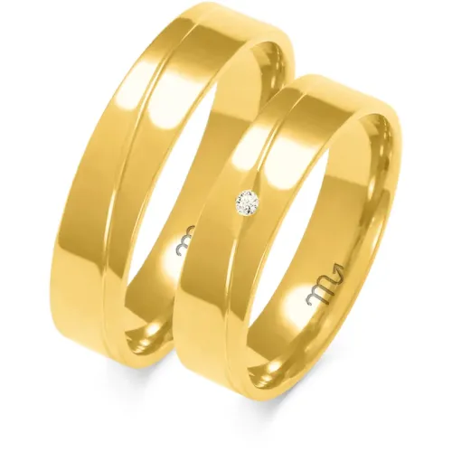 Złote obrączki z brylantem A-136