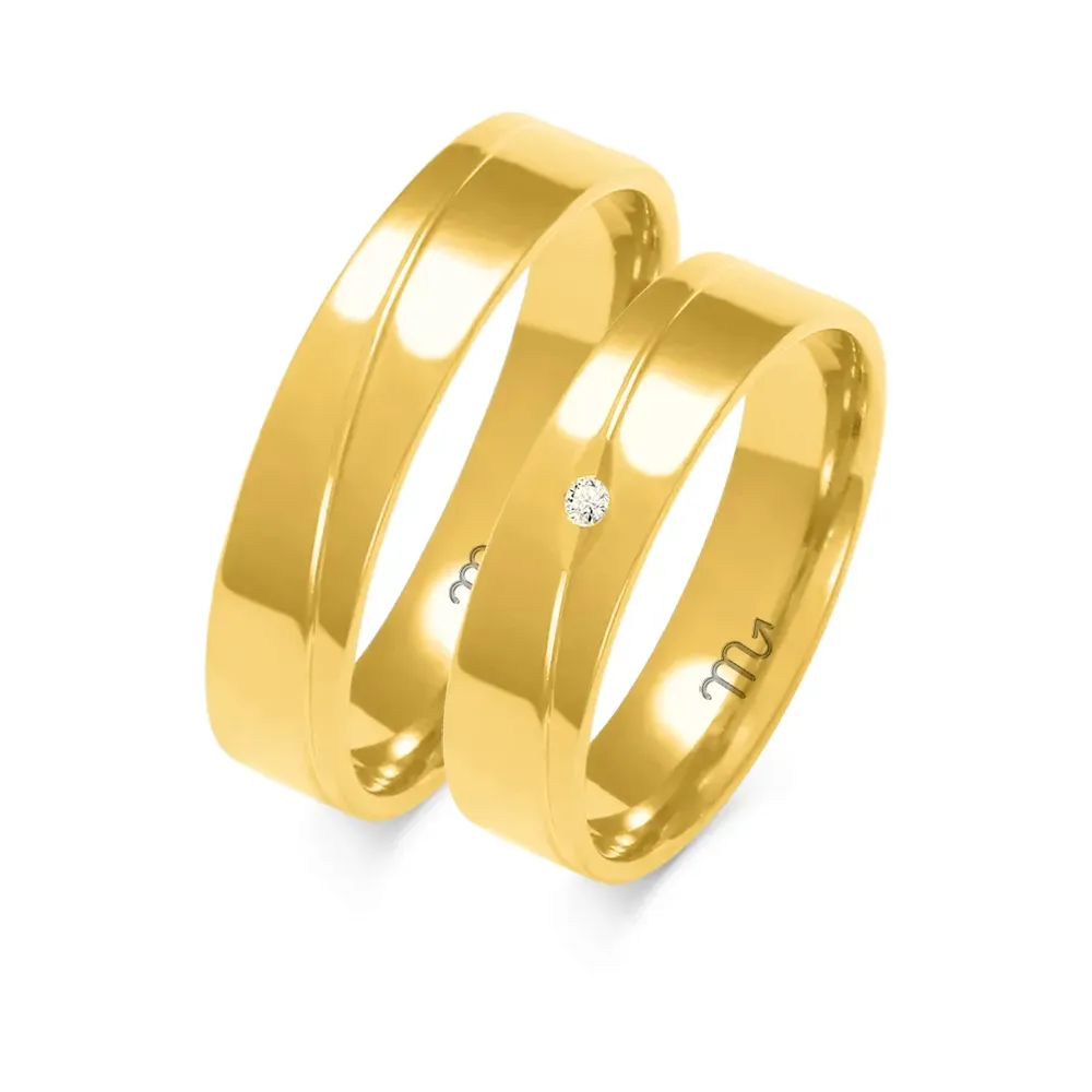 Złote obrączki z brylantem A-136