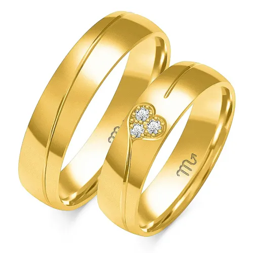 Złote obrączki z brylantami B-104