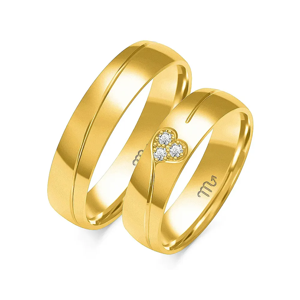 Złote obrączki z brylantami B-104