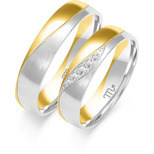 Złote obrączki z brylantami B-212