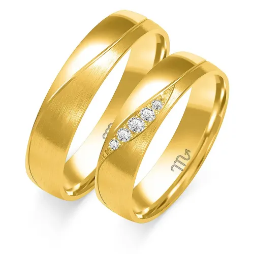 Złote obrączki z brylantami B-212