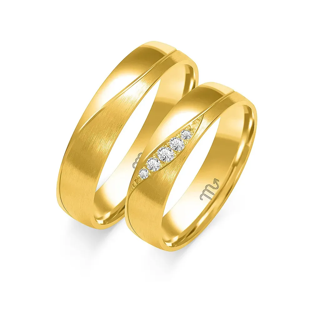 Złote obrączki z brylantami B-212