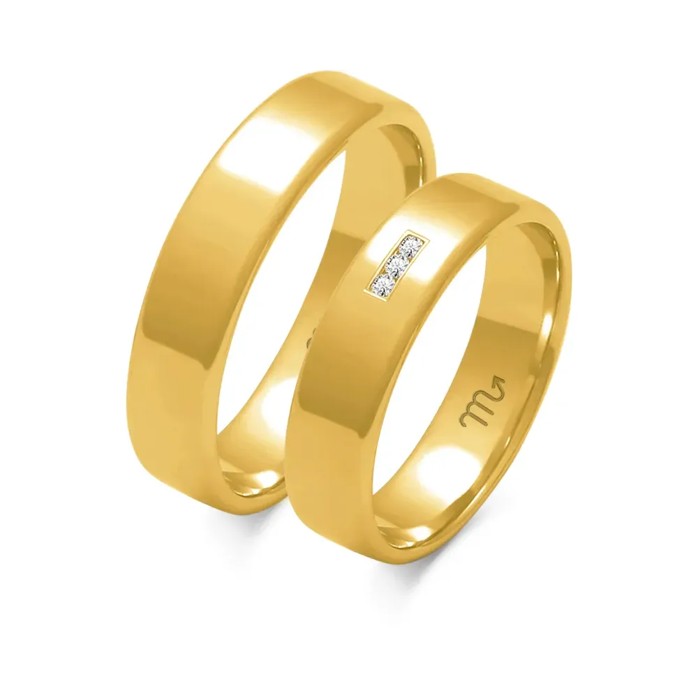 Złote obrączki z brylantami O-101