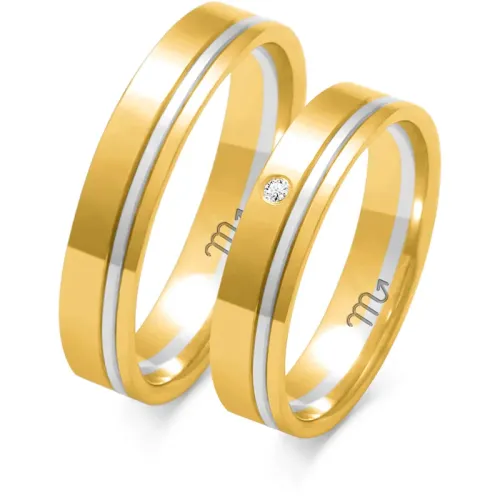 Złote obrączki z brylantem OE-18