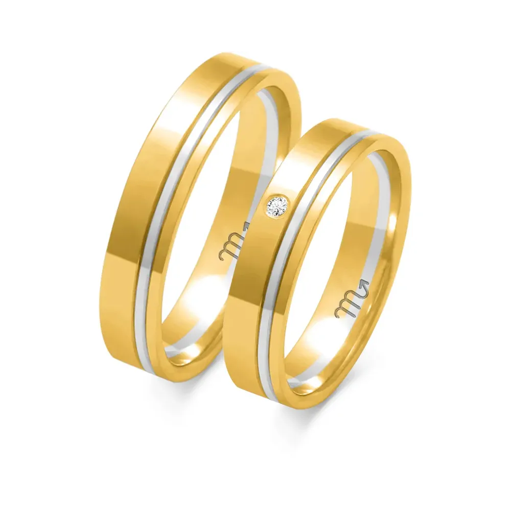 Złote obrączki z brylantem OE-18