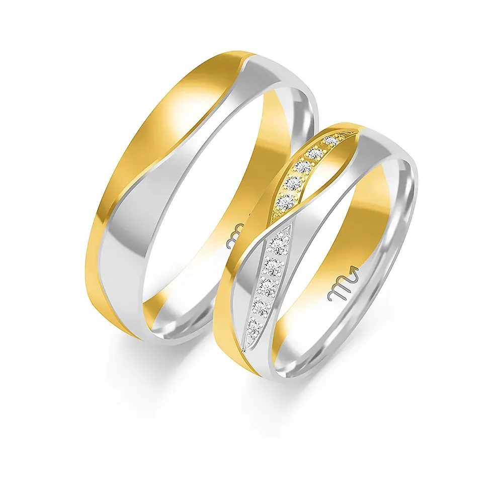 Złote obrączki z brylantami B-219