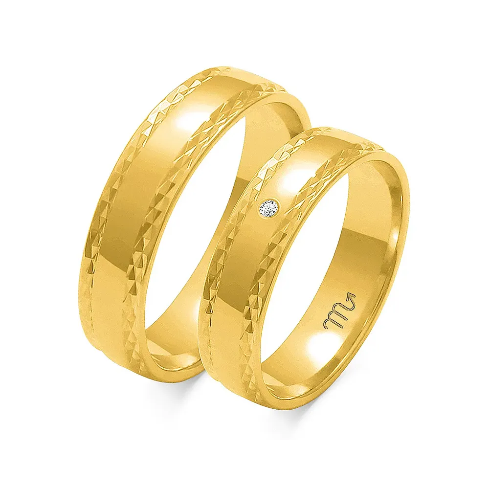 Złote obrączki z brylantem O-104