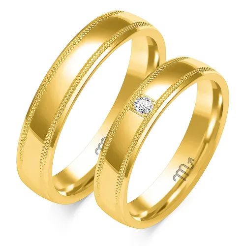 Złote obrączki z brylantem O-219