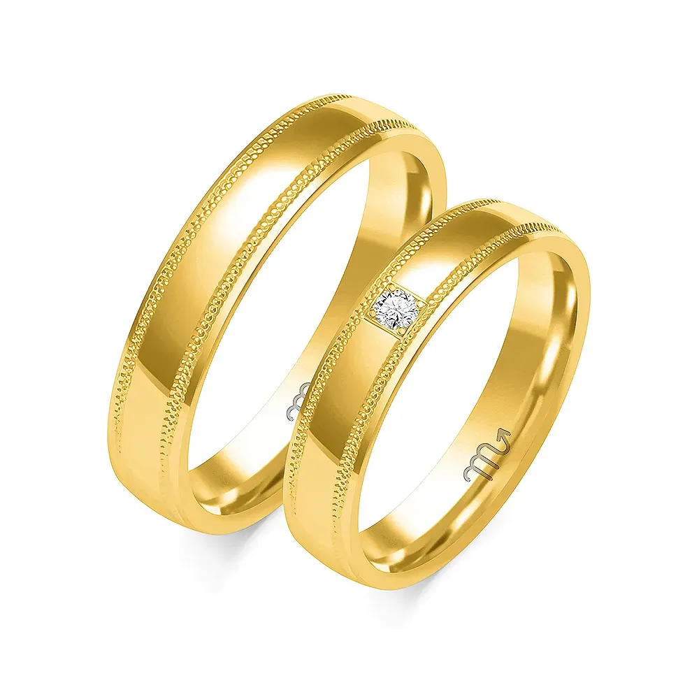 Złote obrączki z brylantem O-219