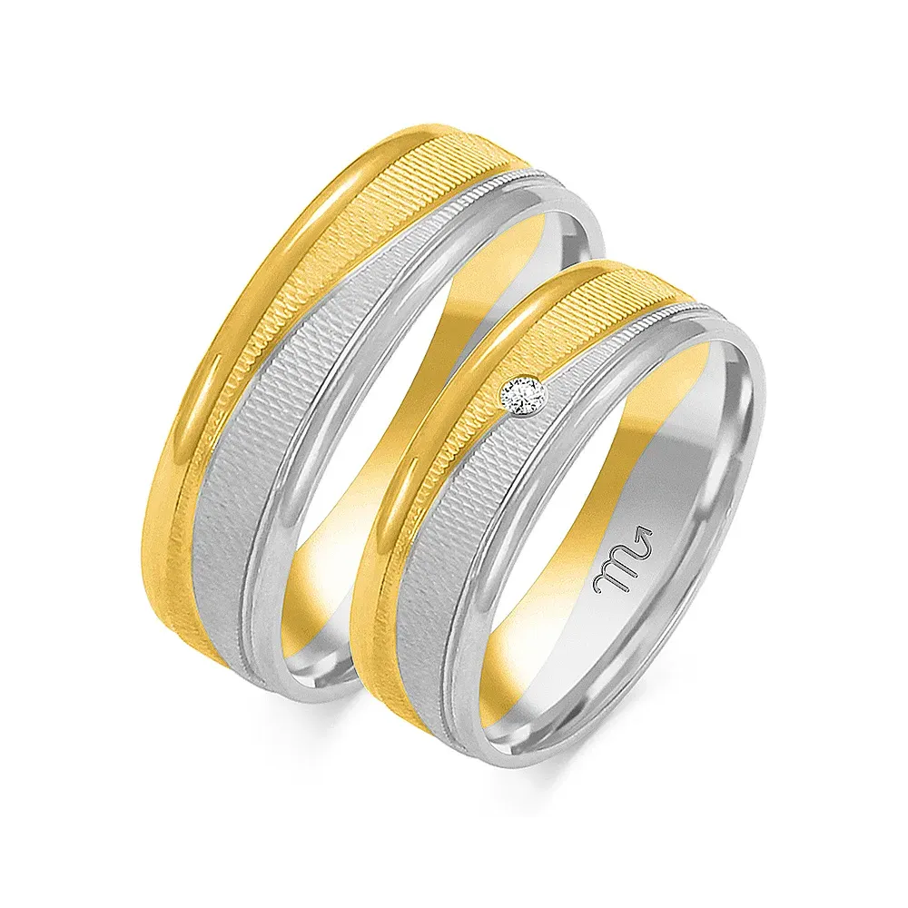 Złote obrączki z brylantem OE-189