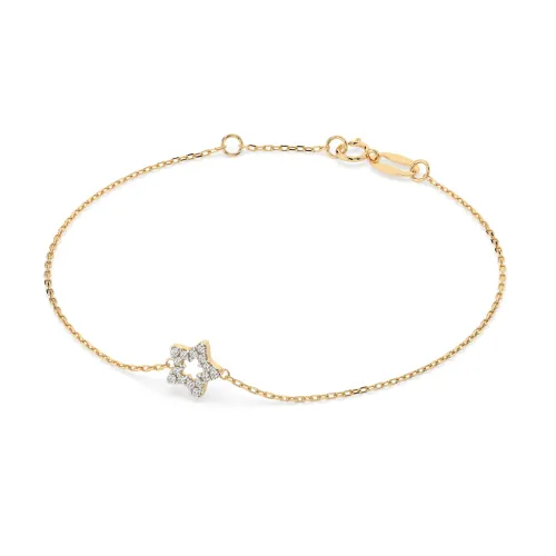 Złota bransoletka z zawieszką gwiazdka 105-10014 K