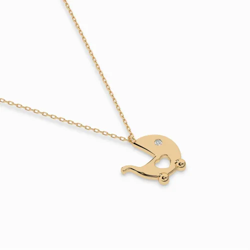 Złoty naszyjnik wózek z brylantem 0,006ct 104-10029 K