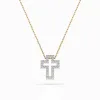 Złoty naszyjnik z zawieszką w kształcie krzyża 104-10030 K