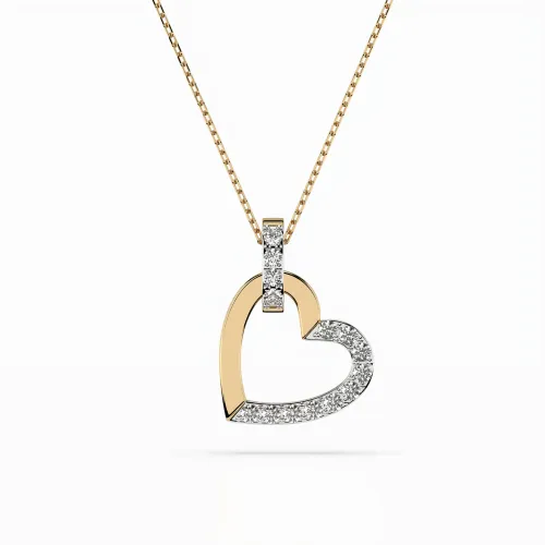 Złoty naszyjnik serce z brylantami 0,18ct 104-10058 K