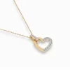 Złoty naszyjnik serce z brylantami 0,18ct 104-10058 K