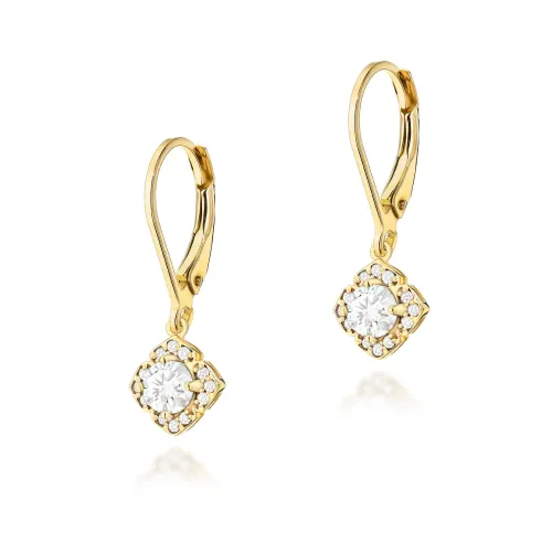 Złote kolczyki z diamentami laboratoryjnymi 2x0,25ct K0571