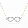 Złoty naszyjnik nieskończoność z brylantami 0,19ct 104-10068 K