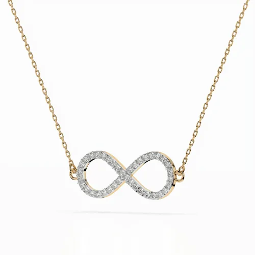 Złoty naszyjnik nieskończoność z brylantami 0,19ct 104-10068 K