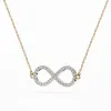 Złoty naszyjnik nieskończoność z brylantami 0,19ct 104-10068 K