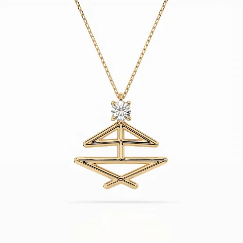 Złoty naszyjnik z brylantem 0,10ct 104-10064 K