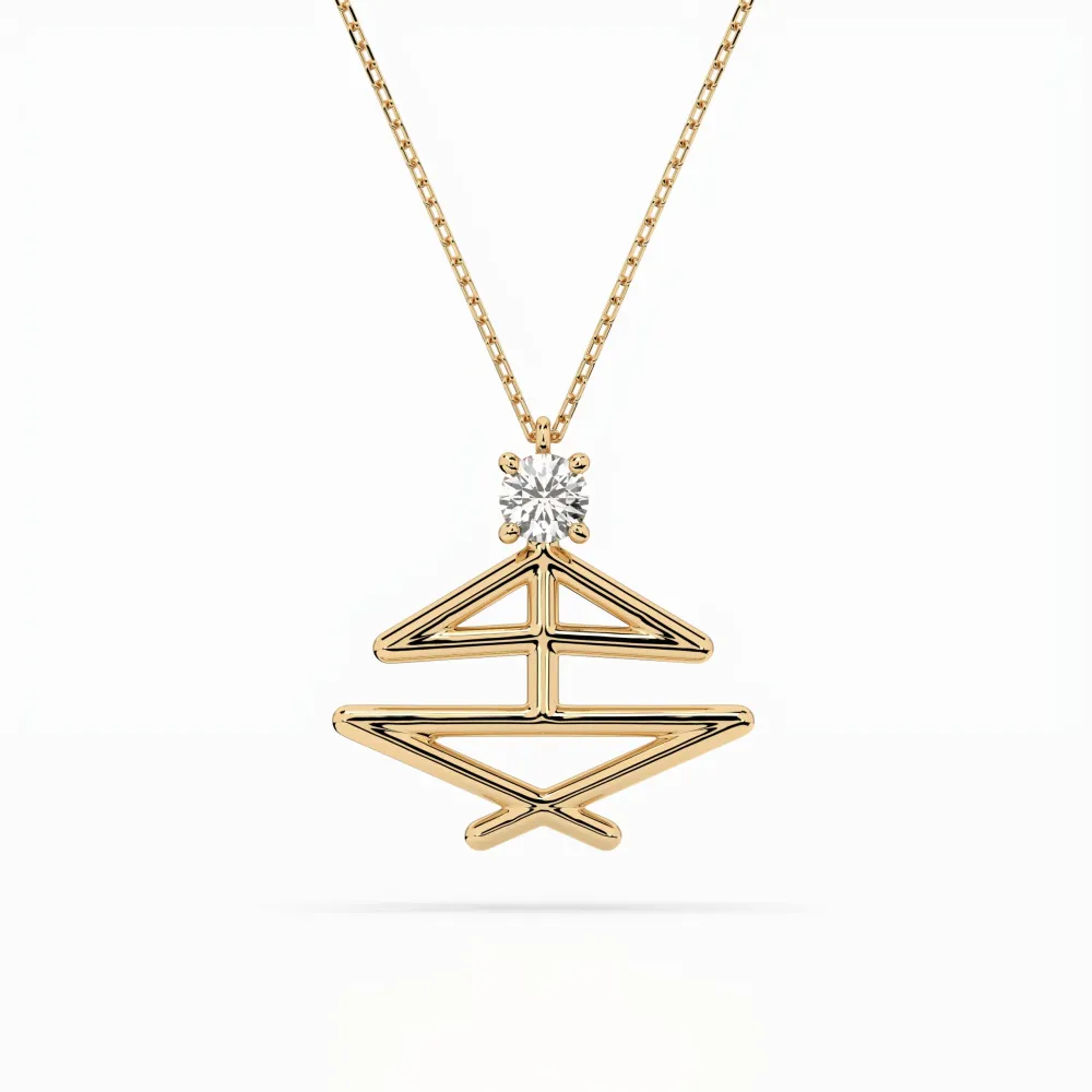 Złoty naszyjnik z brylantem 0,10ct 104-10064 K