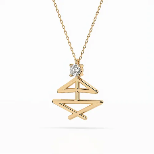 Złoty naszyjnik z brylantem 0,10ct 104-10064 K