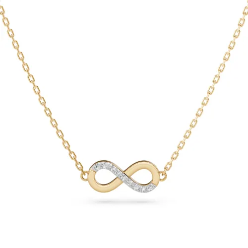 Złoty naszyjnik nieskończoność z brylantami 0,05ct 104-10072 K