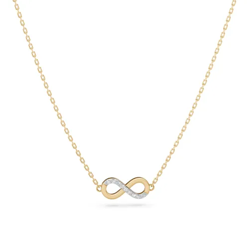 Złoty naszyjnik nieskończoność z brylantami 0,05ct 104-10072 K