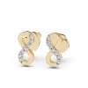 Złote kolczyki z brylantami 0,09ct - znak nieskończoności 102-10092 K