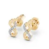 Złote kolczyki z brylantami 0,09ct - znak nieskończoności 102-10092 K