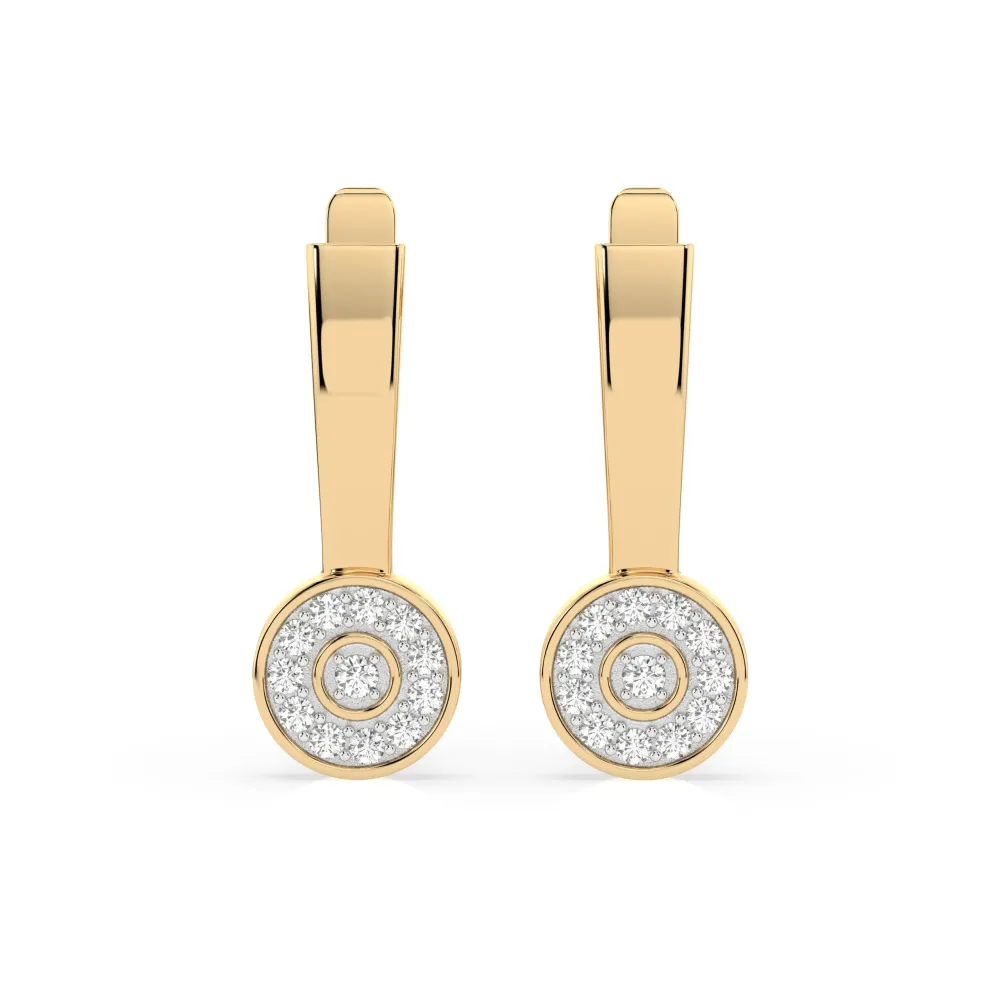 Złote kolczyki z brylantami 0,15ct 102-10075 K