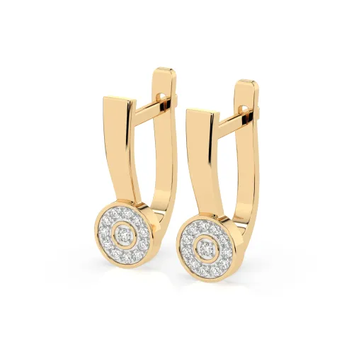 Złote kolczyki z brylantami 0,15ct 102-10075 K