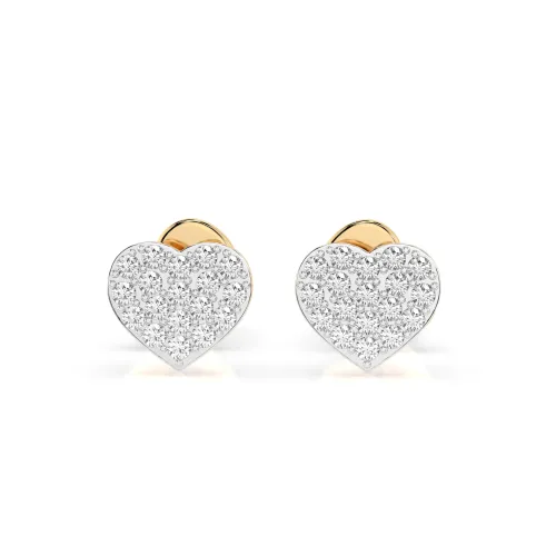 Złote kolczyki serca z brylantami 0,18ct 102-10097 K