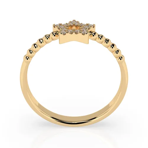 Złoty pierścionek gwiazda z brylantami 0,09ct 101-10054 K