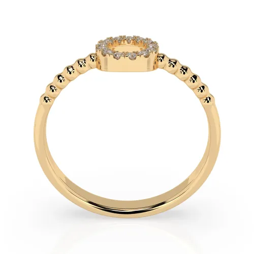 Złoty pierścionek kółko z brylantami 0,08ct 101-10055 K